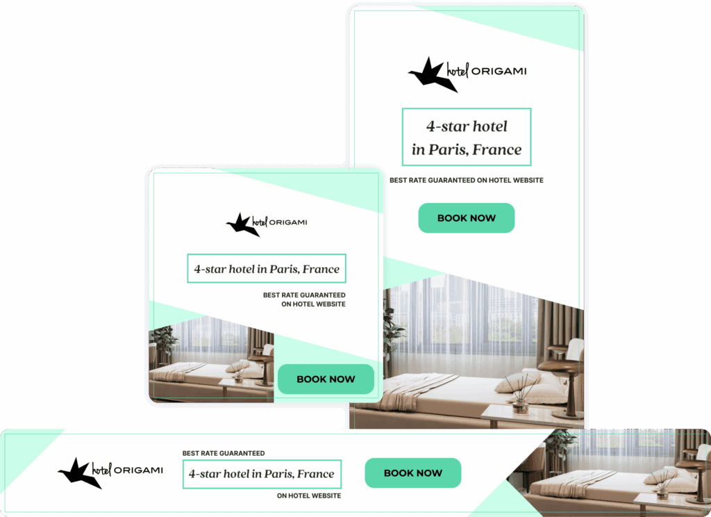 Example of display ad sizes and variations